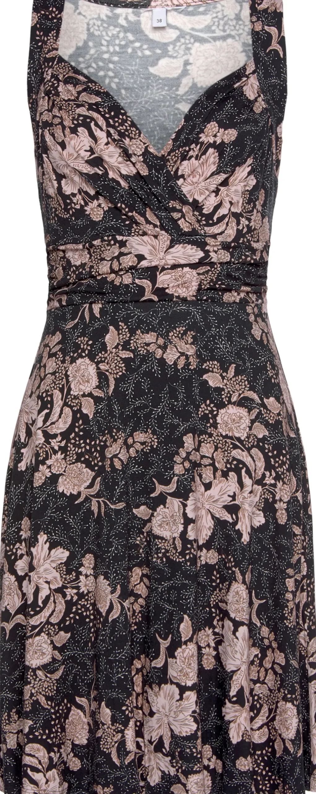 Strandkleider|Kleider|Vivance Jerseykleid schwarz-rose-bedruckt