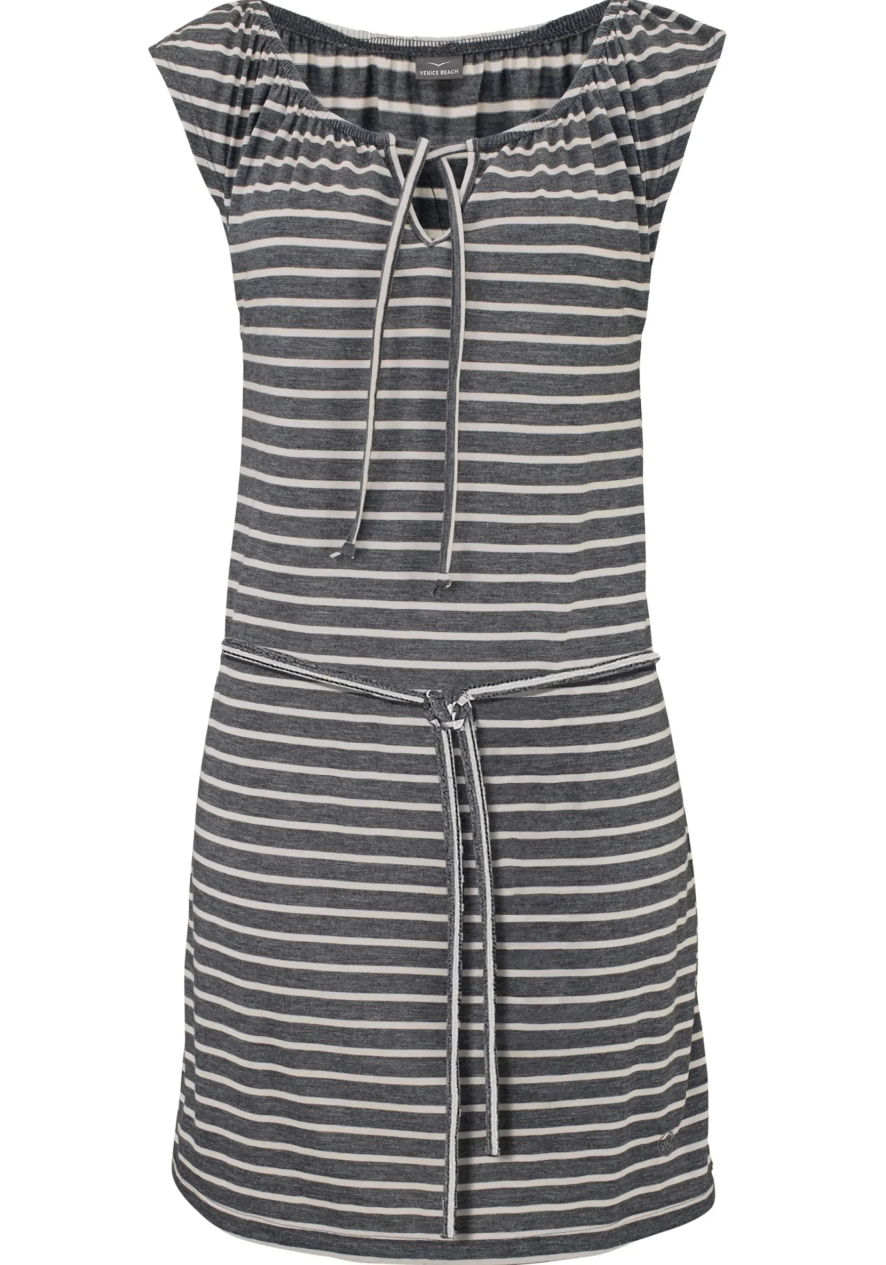 Kleider|Venice Beach Jerseykleid anthrazit-weiß-gestreift