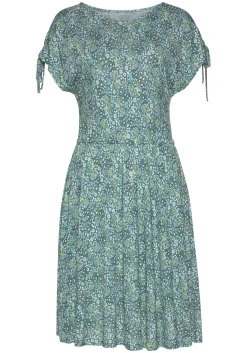 Strandkleider|Vivance Jerseykleid grün-bedruckt