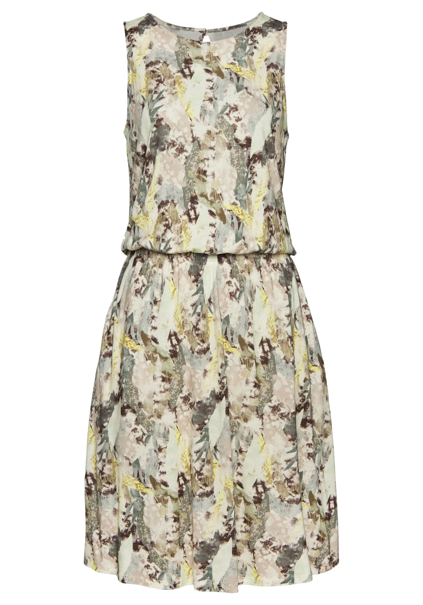 Strandkleider|Kleider|Vivance Jerseykleid creme-limonebedruckt