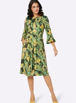 Kleider| Jerseykleid sand-apfel-bedruckt