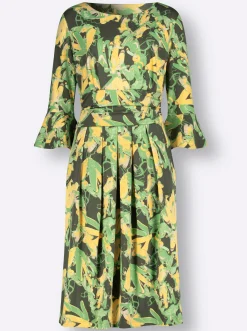 Kleider| Jerseykleid sand-apfel-bedruckt