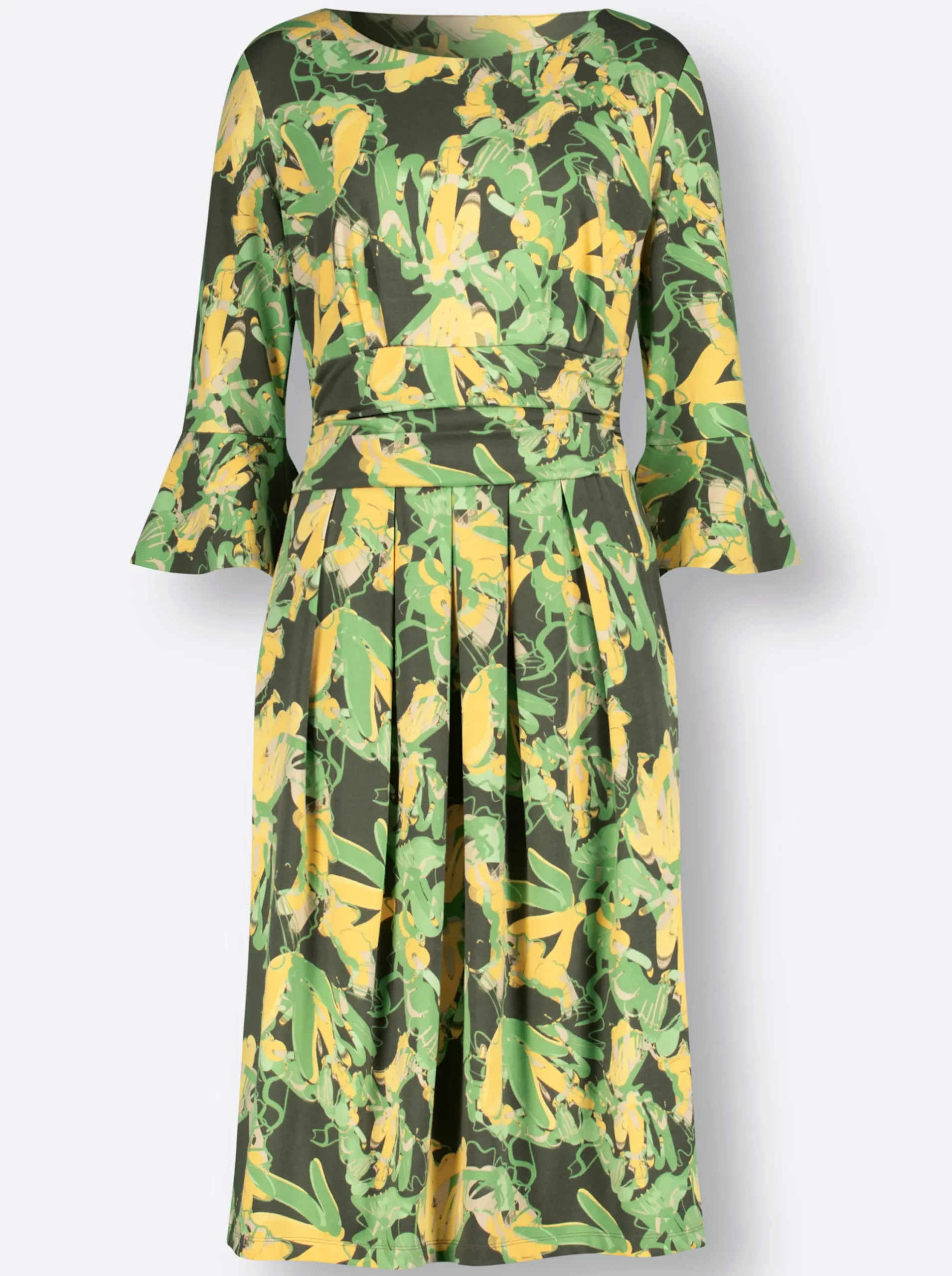 Kleider| Jerseykleid sand-apfel-bedruckt