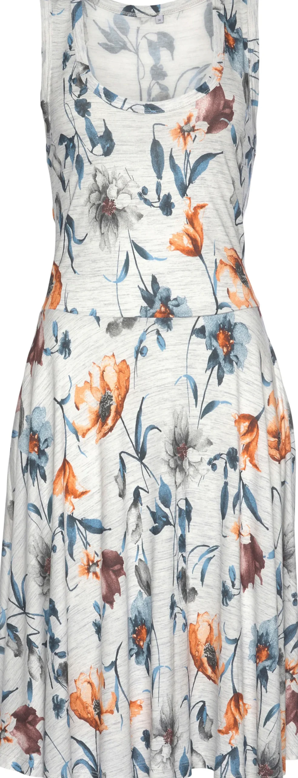 Strandkleider|Kleider|Vivance Jerseykleid grau-meliert-bedruckt