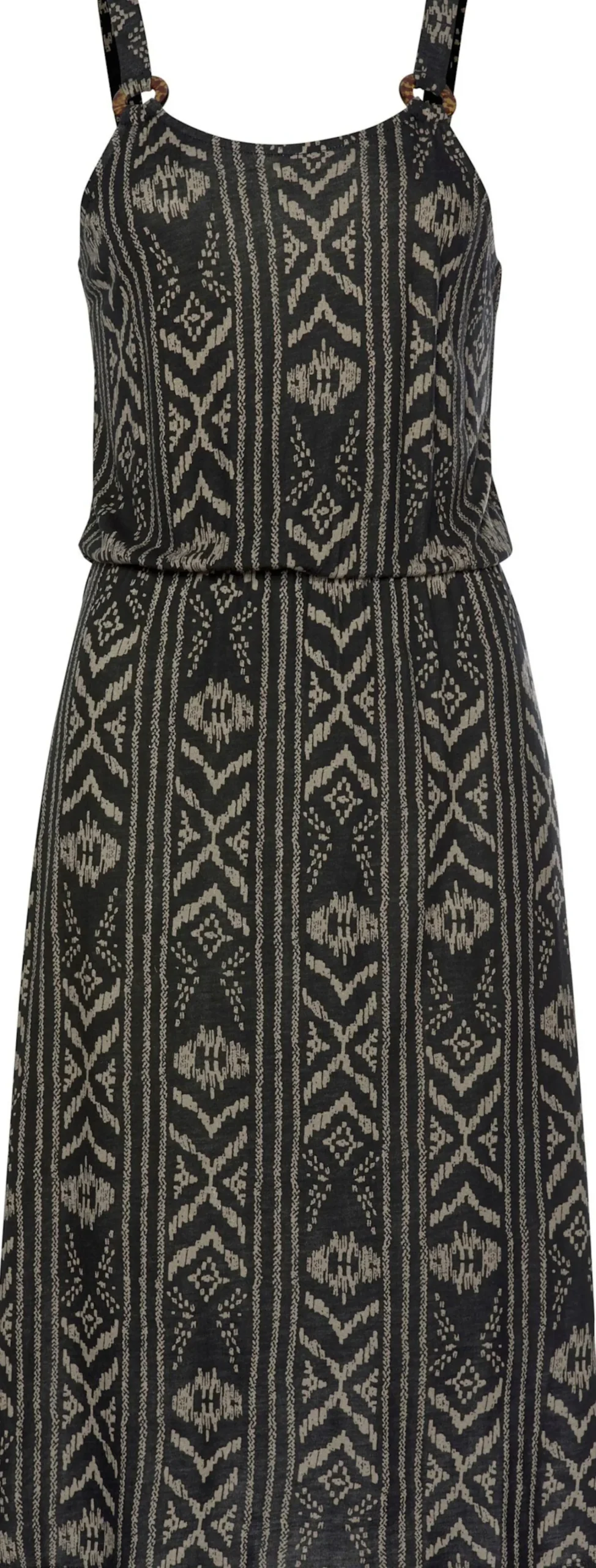 Strandkleider|LASCANA Jerseykleid schwarz-creme-bedruckt