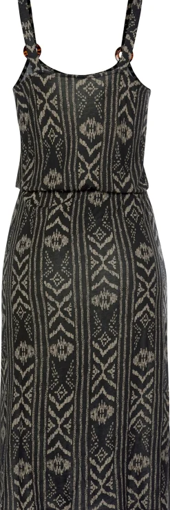 Strandkleider|LASCANA Jerseykleid schwarz-creme-bedruckt