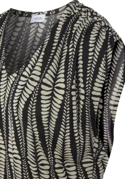 Strandkleider|LASCANA Jerseykleid schwarz-sandbedruckt