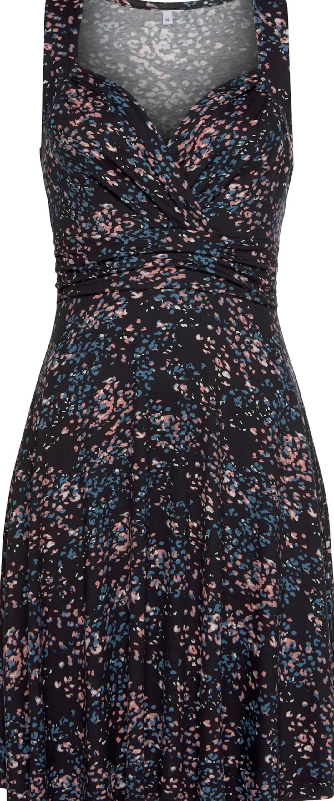 Strandkleider|Vivance Jerseykleid schwarz-rose-bedruckt