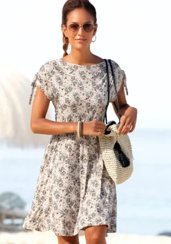Kleider|Vivance Jerseykleid beige-bedruckt