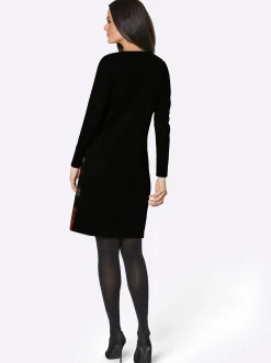 Kleider|CREATION L PREMIUM Jerseykleid schwarz-terra-bedruckt