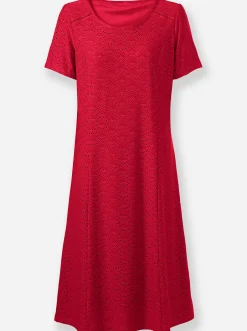 Abendkleider| Jerseykleid blickdicht gefüttert erdbeere