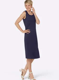 Kleider| Jerseykleid im Doppelpack türkis-bedruckt+marine
