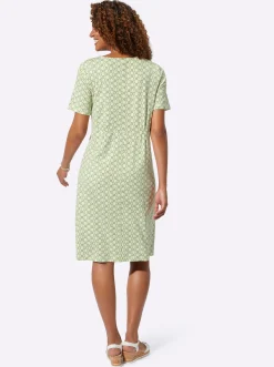 Kleider| Jerseykleid in Schlupfform, bedruckt pistazie-khaki-bedruckt