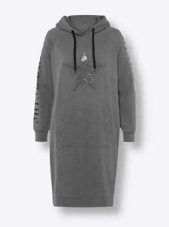 Kleider|heine Jerseykleid mit Känguru-Tasche vorne anthrazit