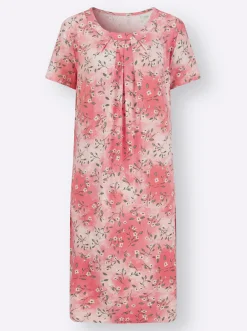 Kleider| Jerseykleid mit Nahttaschen, bedruckt koralle-bedruckt