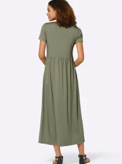 Kleider| Jerseykleid mit Taschen khaki