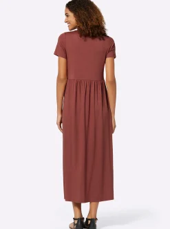 Strandkleider| Jerseykleid mit Taschen rotbraun