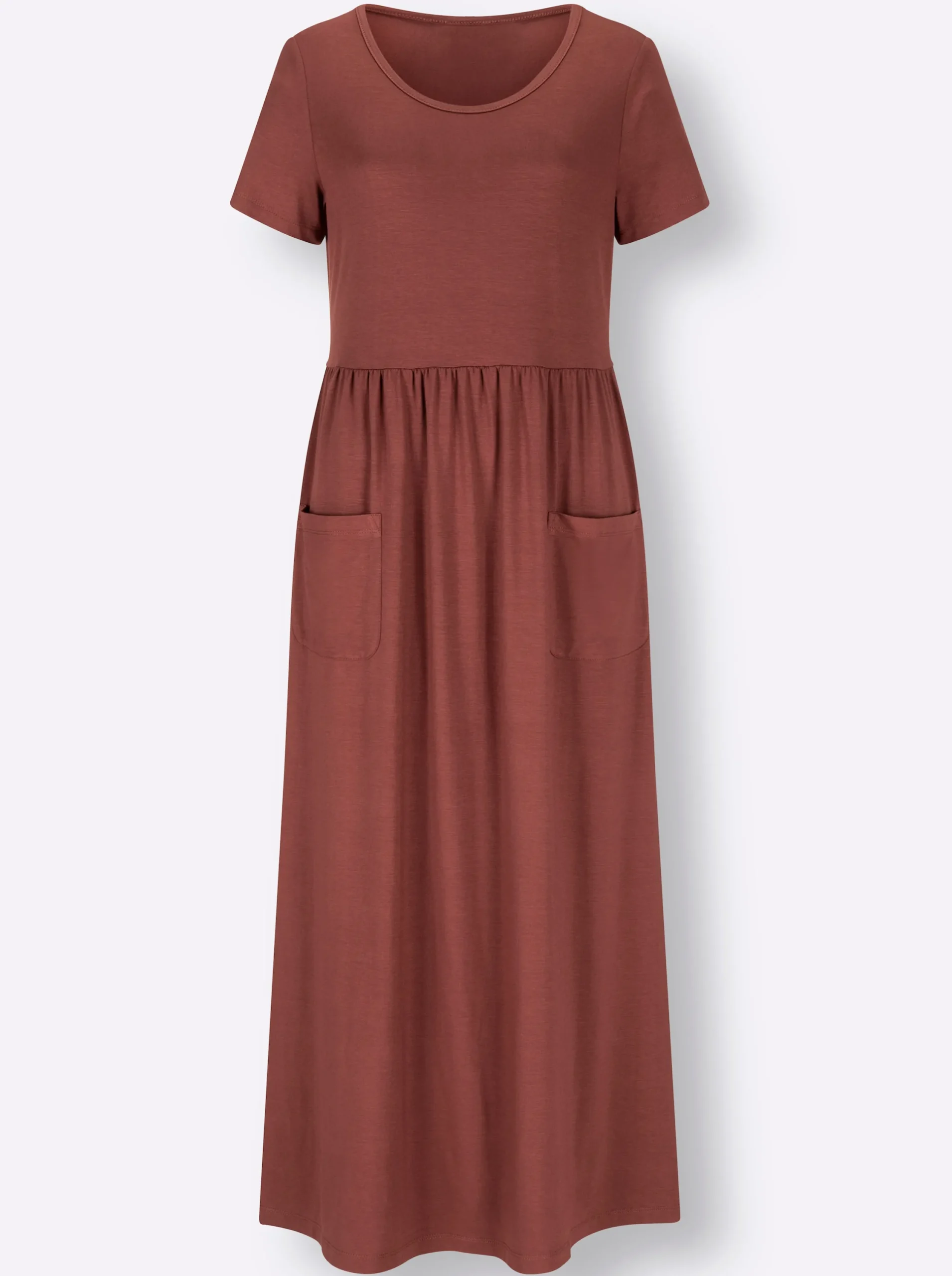 Strandkleider| Jerseykleid mit Taschen rotbraun