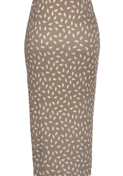 Strandmode|Vivance Jerseyrock taupe-cremebedruckt