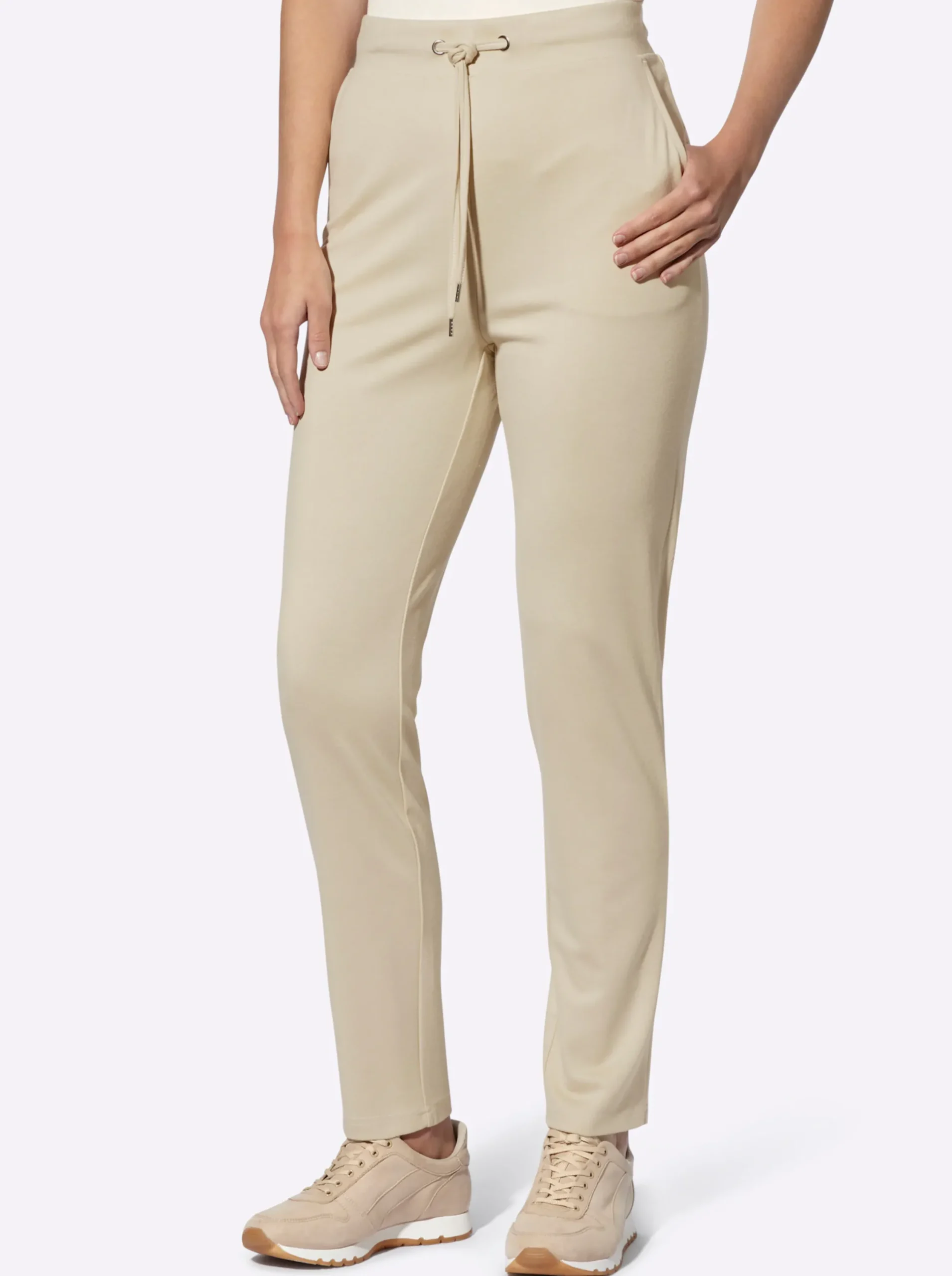 Hosen|heine Jogg Pants mit erhöhtem Dehnbund sand