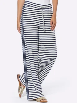 Hosen|heine Jogg Pants mit Gallonstreifen champagner-marine-geringelt