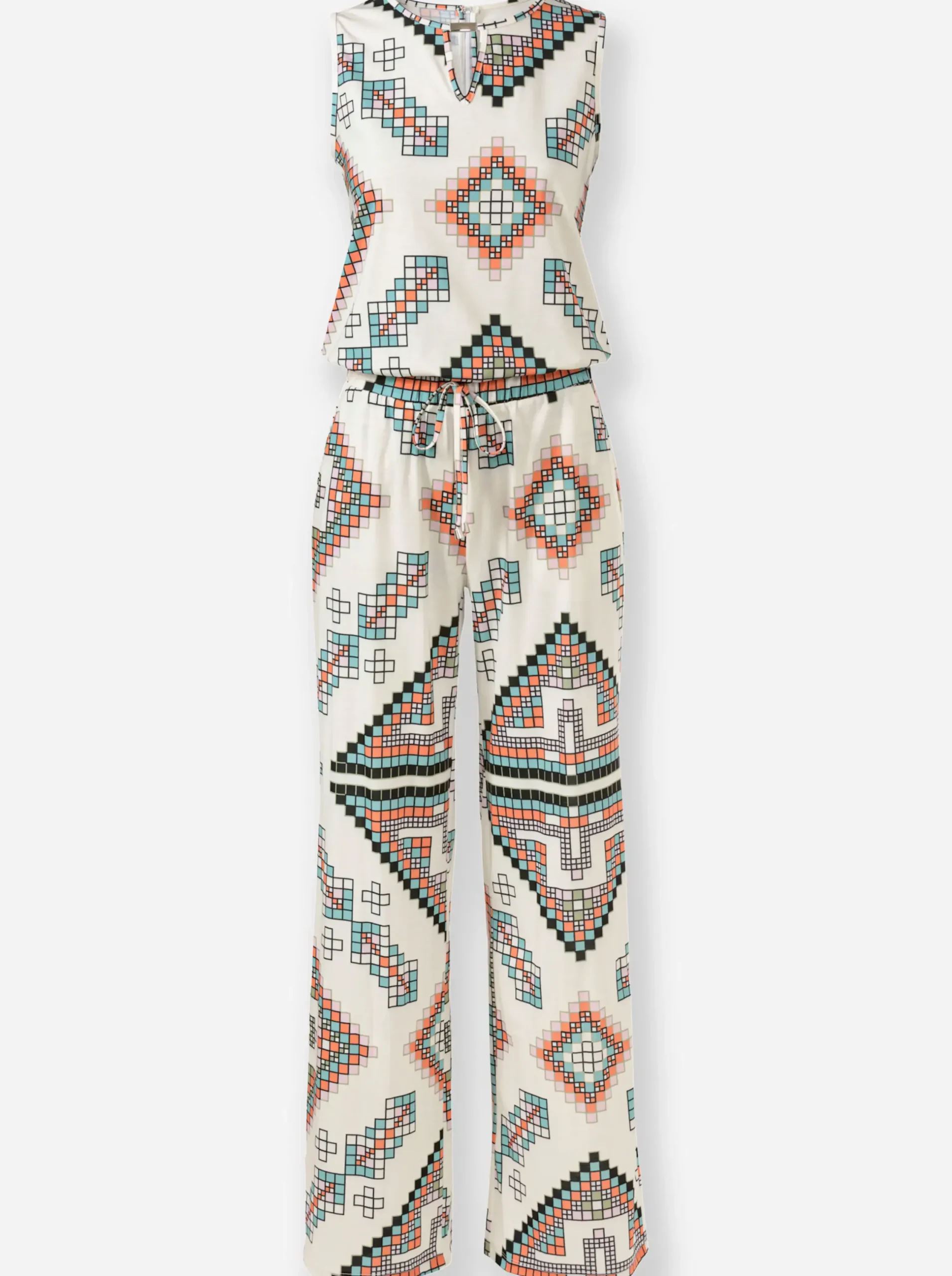 Overalls|heine Jumpsuit champagner-salbei-bedruckt