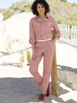 Overalls|heine Jumpsuit mit Druckknopfleiste hortensie