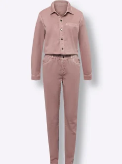 Overalls|heine Jumpsuit mit Druckknopfleiste hortensie