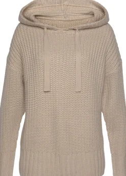 Strandmode|Pullover|LASCANA Kapuzenpullover beige