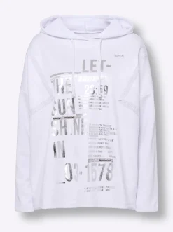 Pullover|Shirts|heine Kapuzenshirt im Oversize-Schnitt weiß