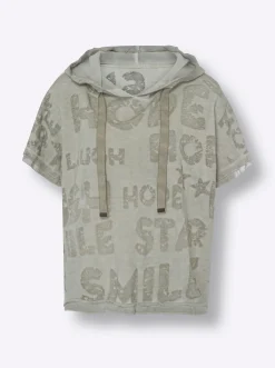 Shirts|heine Kapuzenshirt mit Oil-dyed-Waschung khaki