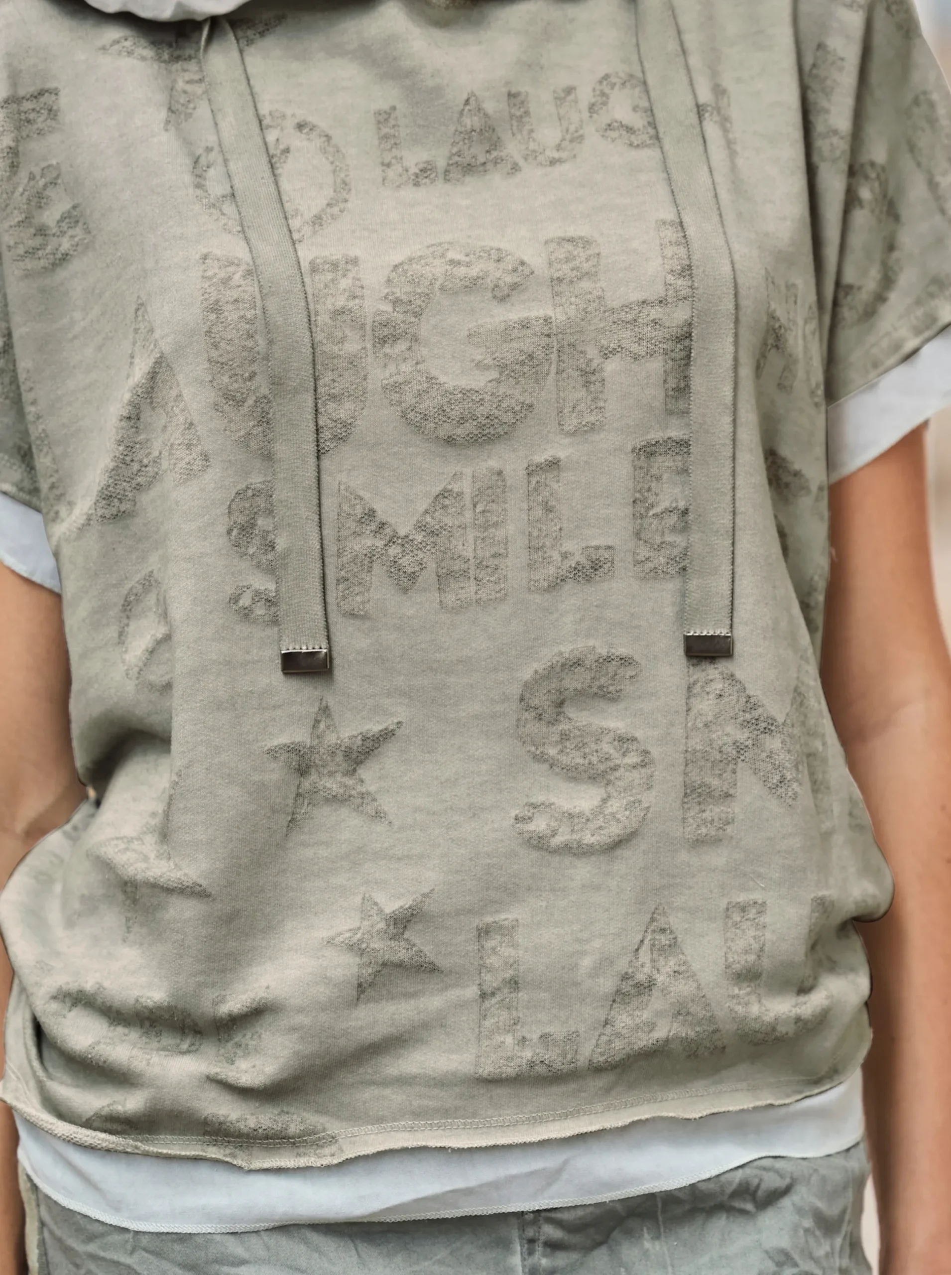 Shirts|heine Kapuzenshirt mit Oil-dyed-Waschung khaki