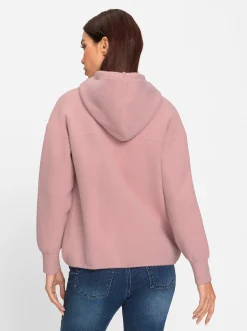 Strickjacken|heine Kapuzenstrickjacke mit Schmuckknöpfen rosenquarz