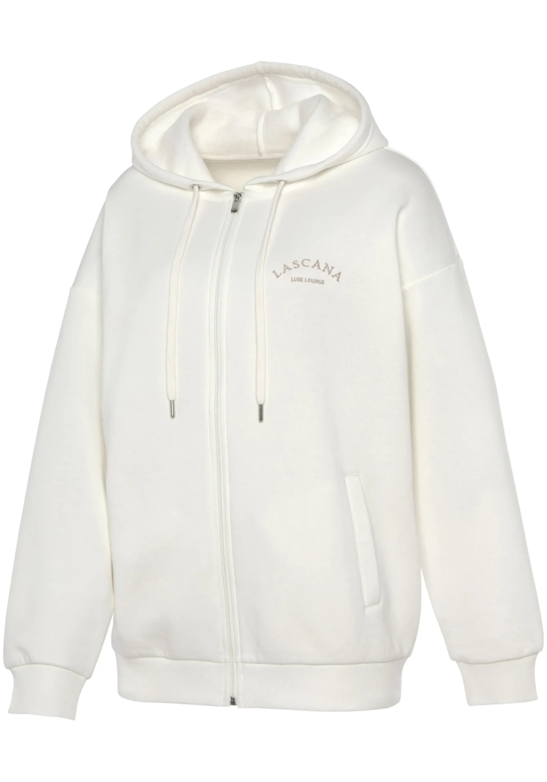Homewear|LASCANA Kapuzensweatjacke beige