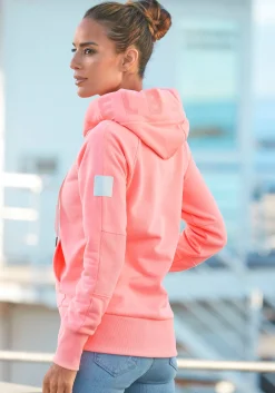 Homewear|Homewear|Elbsand Kapuzensweatjacke korallemeliert