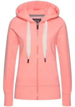 Homewear|Homewear|Elbsand Kapuzensweatjacke korallemeliert
