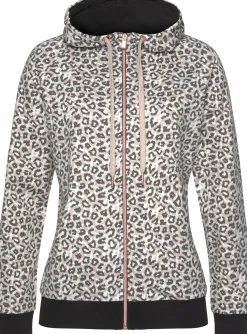 Homewear|Homewear|LASCANA Kapuzensweatjacke beige-schwarz