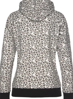 Homewear|Homewear|LASCANA Kapuzensweatjacke beige-schwarz