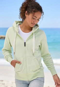 Homewear|Strandmode|Elbsand Kapuzensweatjacke pastellgrün