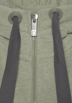 Strandmode|Elbsand Kapuzensweatjacke grünmeliert