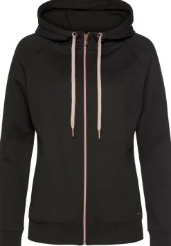 Homewear|Strandmode|LASCANA Kapuzensweatjacke schwarz