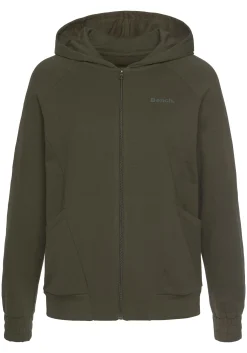 Jacken|Shirts| Kapuzensweatjacke dunkelgrün