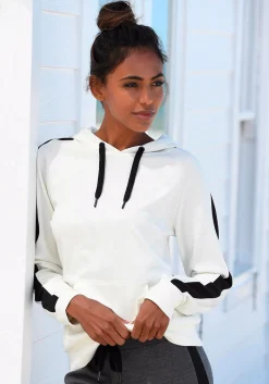 Homewear|Pullover| Kapuzensweatshirt ecru-schwarz