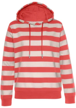 Shirts|H.I.S Kapuzensweatshirt rot-nougat-gestreift