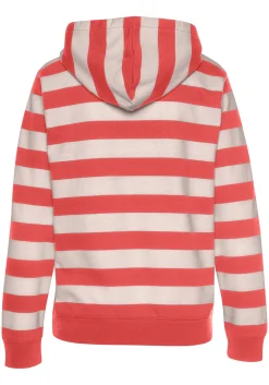Shirts|H.I.S Kapuzensweatshirt rot-nougat-gestreift