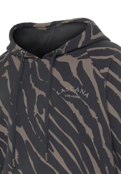 Strandmode|LASCANA Kapuzensweatshirt dunkelgrau-taupe