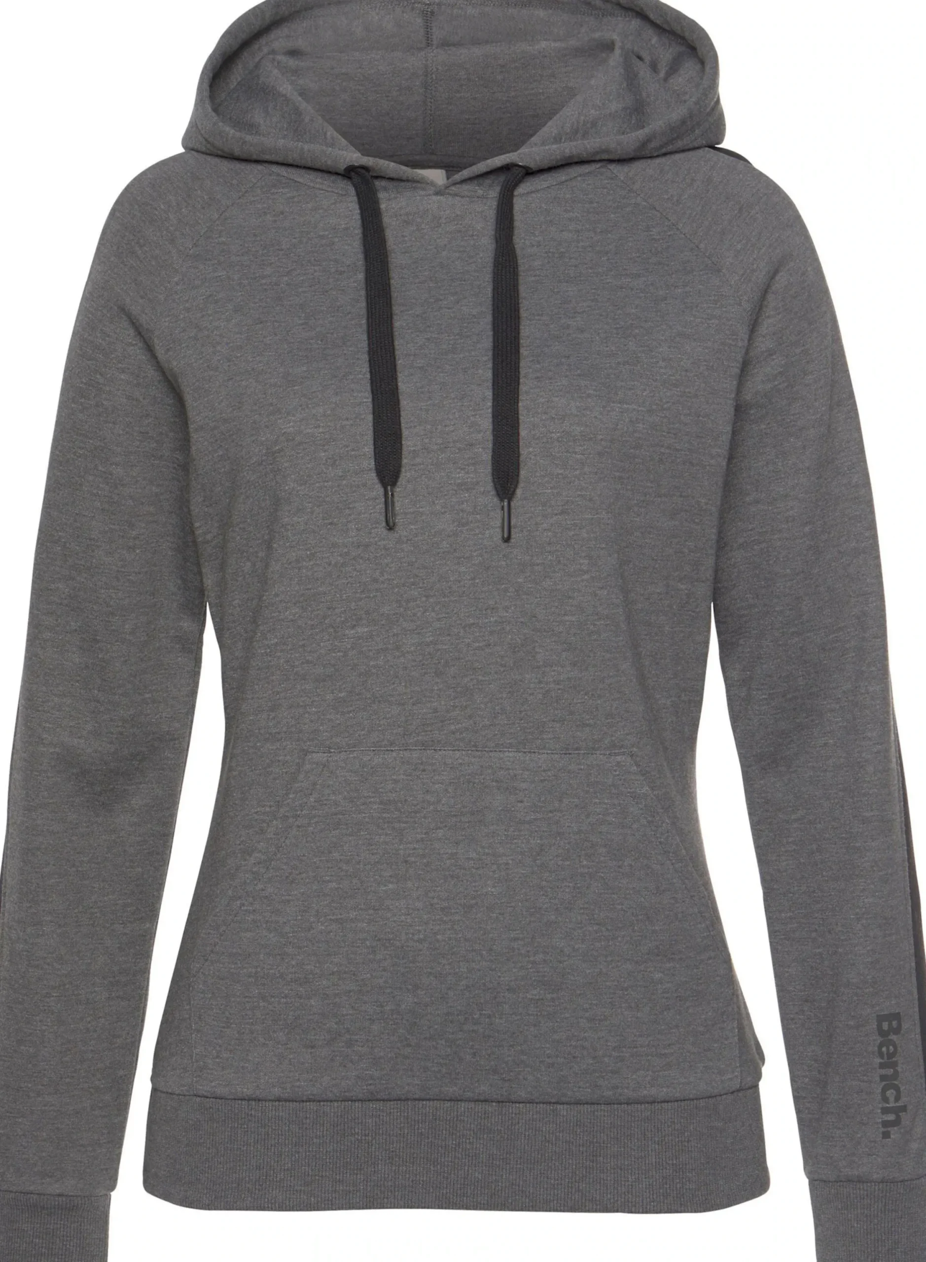 Pullover| Kapuzensweatshirt anthrazit-meliert-schwarz