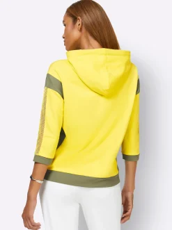 Shirts| Kapuzensweatshirt limone-goldfarben-bedruckt