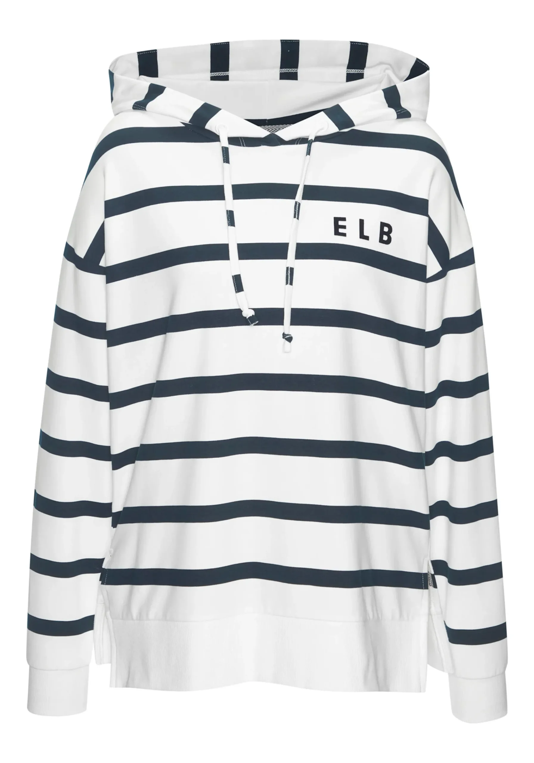 Strandmode|Pullover|Elbsand Kapuzensweatshirt weiß-marine
