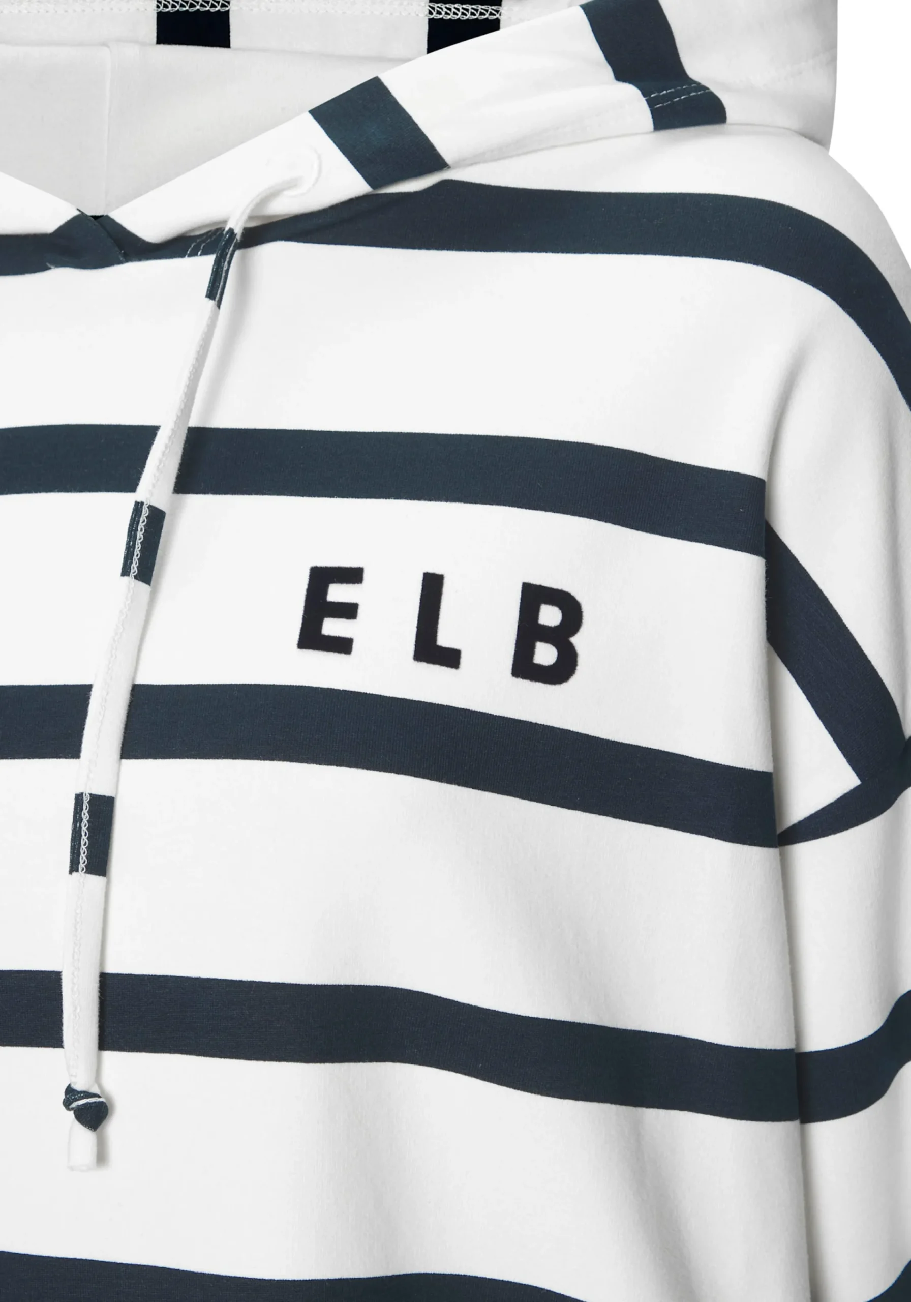 Strandmode|Pullover|Elbsand Kapuzensweatshirt weiß-marine